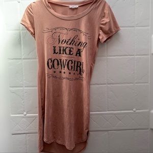 Agaci Nothing Like a Cowgirl Suede Feel Pink Blush Shirt Top